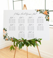 Load image into Gallery viewer, Orange and Greenery Crest Wedding Seating Chart

