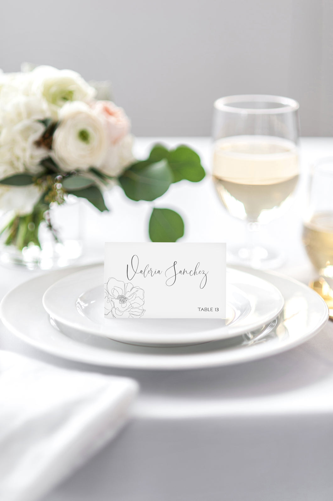 Beautiful Modern Minimalist Wedding Place Cards