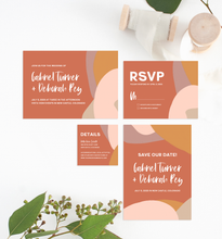 Load image into Gallery viewer, Rust Modern Shape Wedding Invitation Suite
