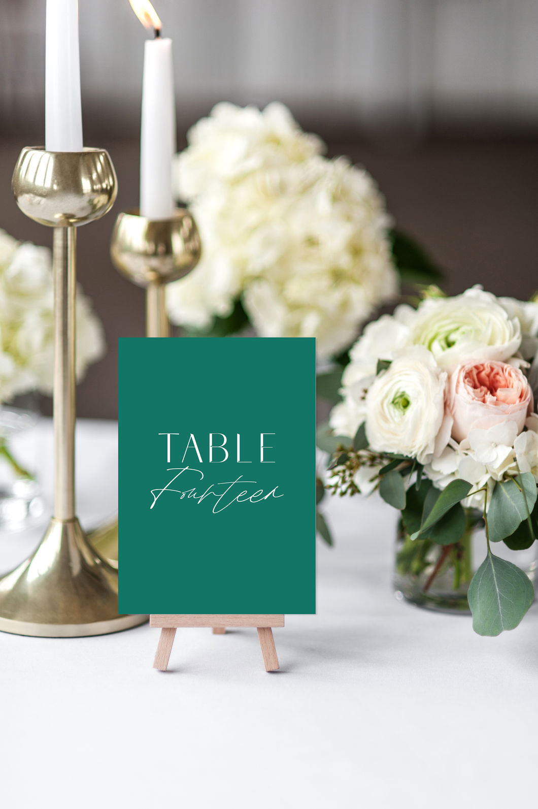 Elegant Emerald Wedding Table Numbers