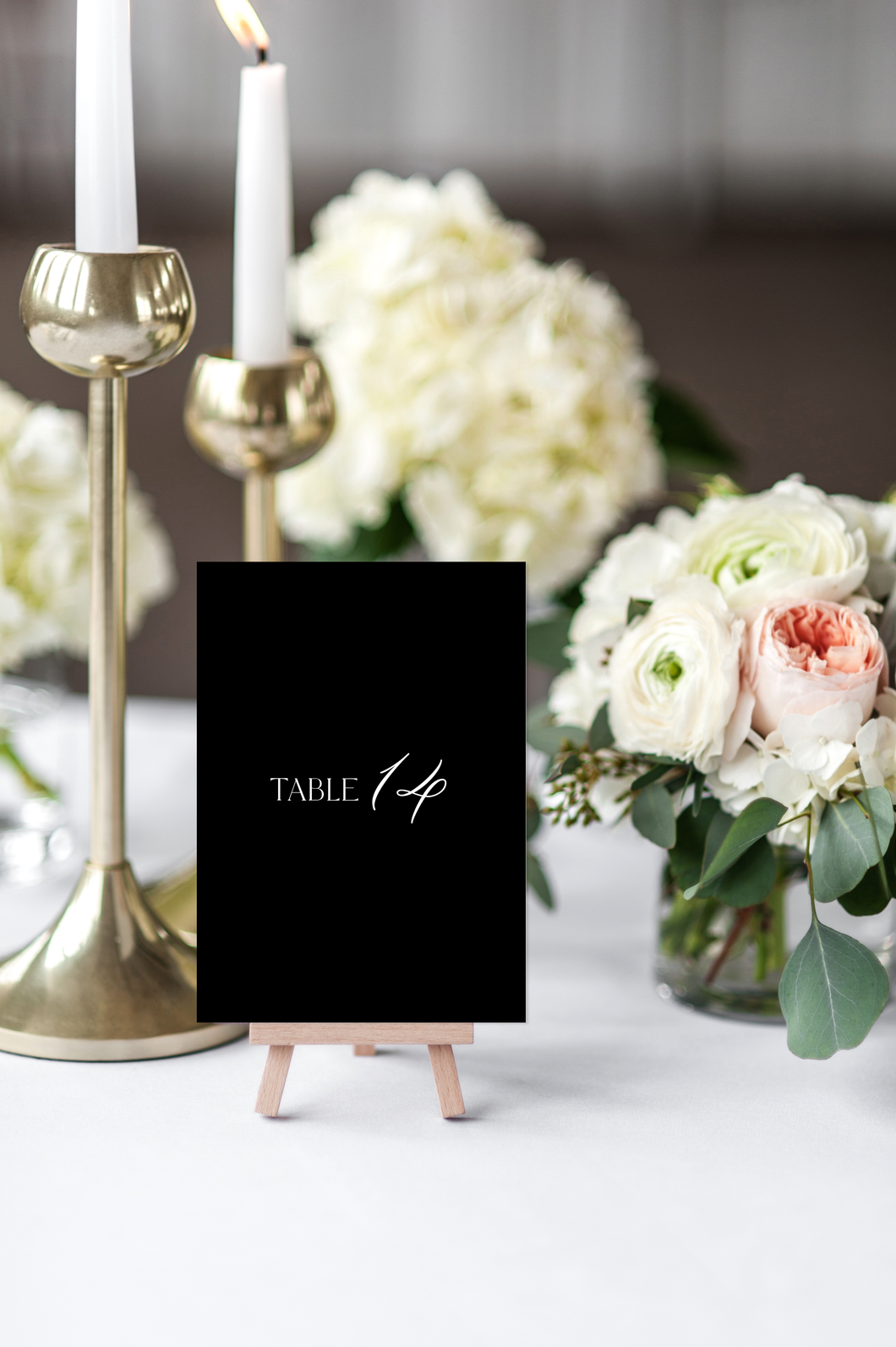 Romantic Black and White Wedding Table Numbers