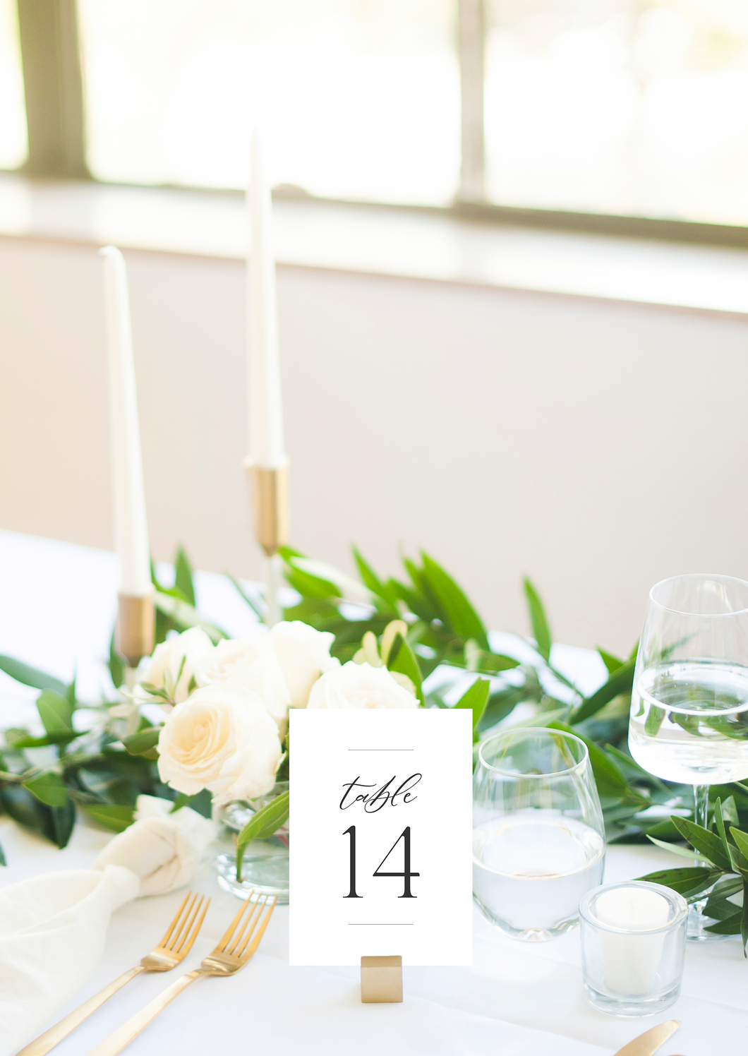 Elegant Black and White Wedding Table Numbers
