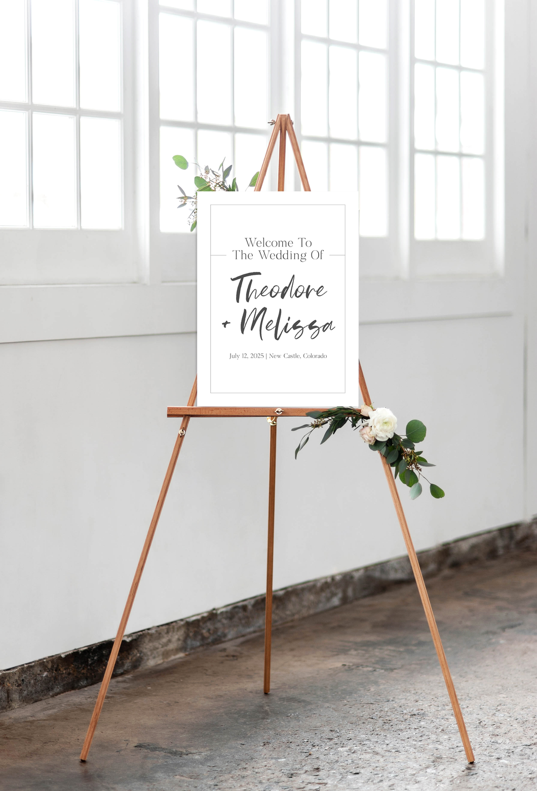 Classic Black and White Wedding Welcome Sign