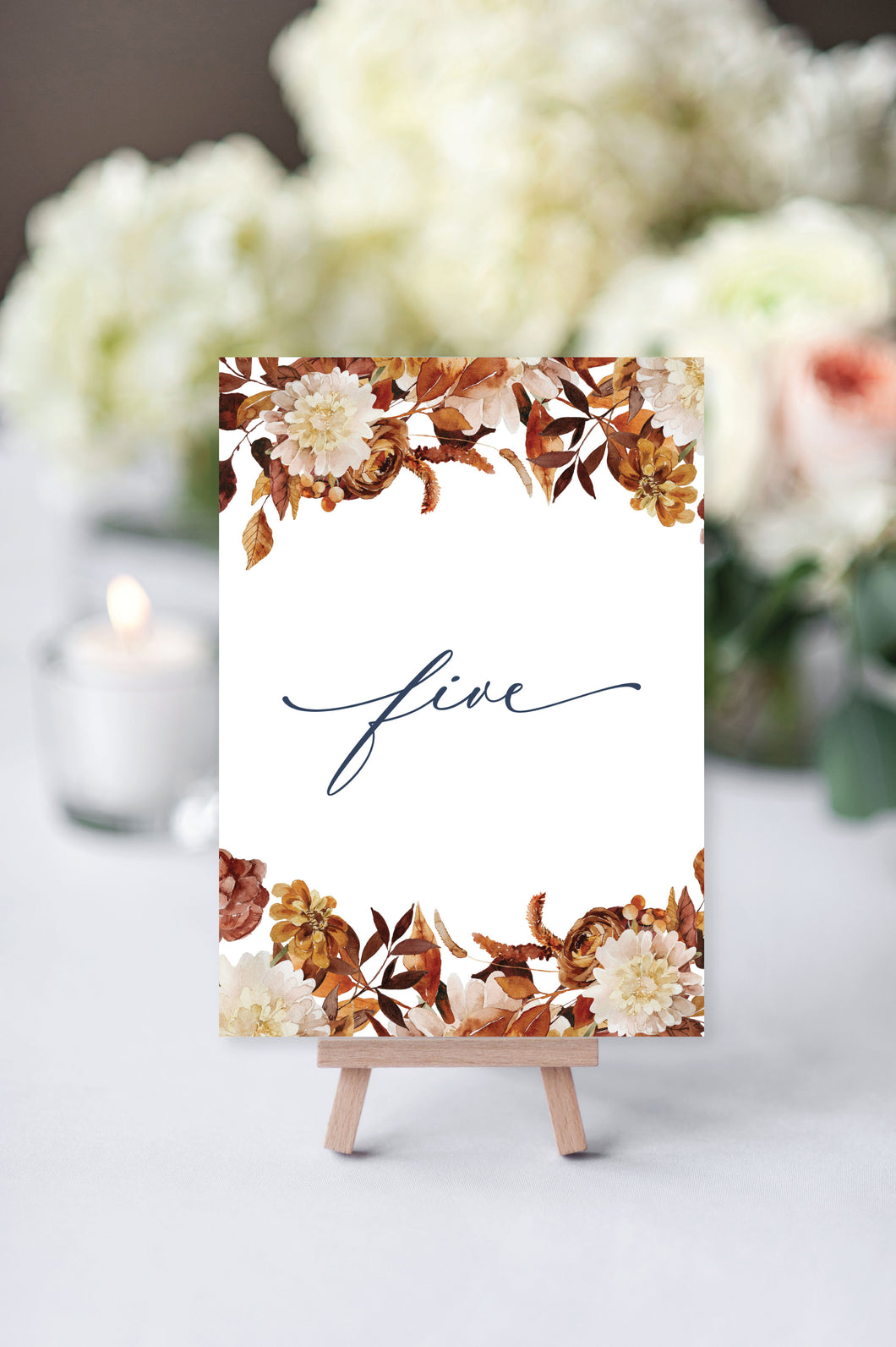 Fall Garden Wedding Table Numbers