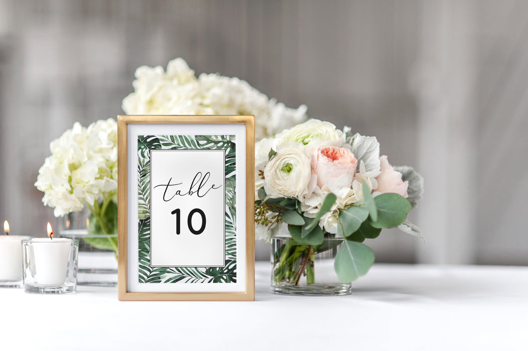 Perfect Paradise Wedding Table Numbers