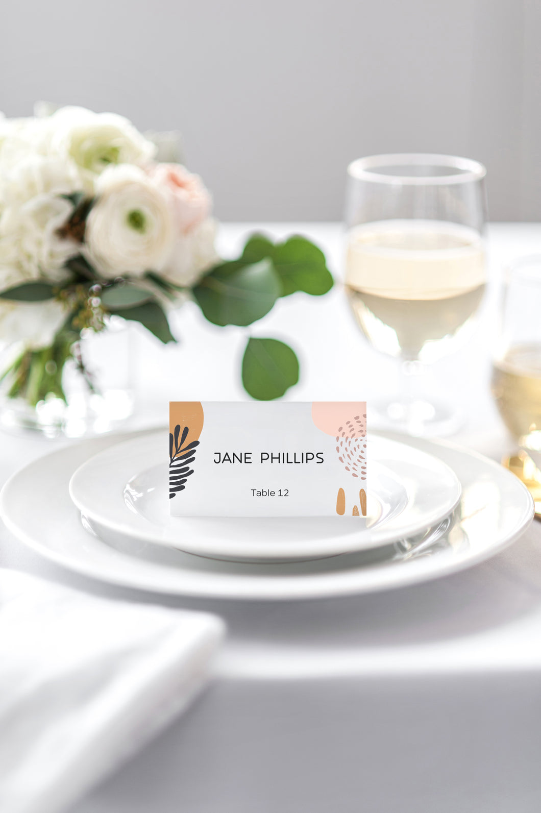 Modern Blush Wedding Place Cards