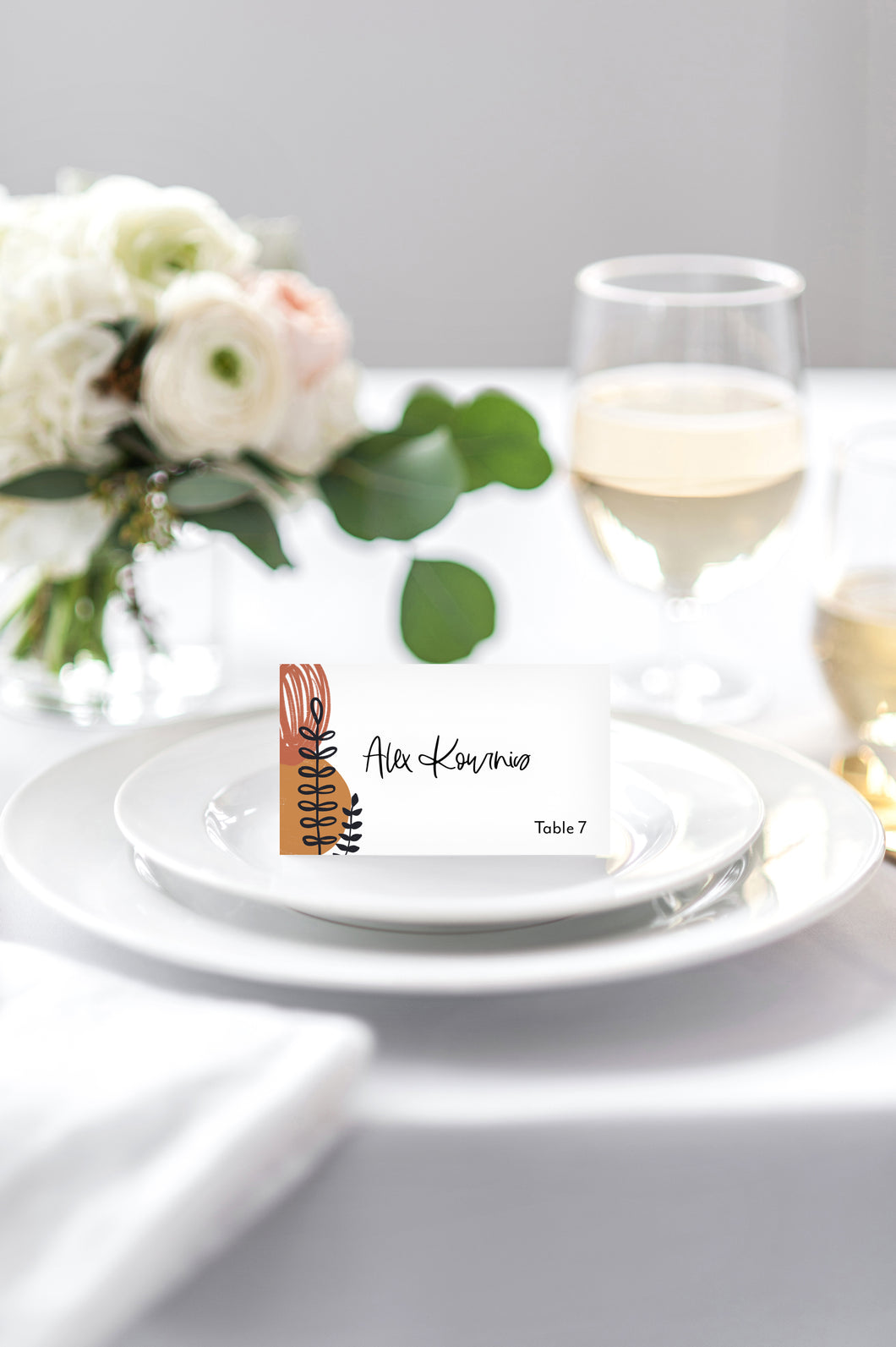 Fall Modern Shapes Wedding Place Cards