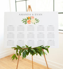 Load image into Gallery viewer, Spring Floral and Citrus Wedding Seating Chart
