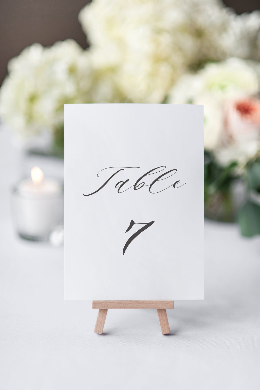 Romantic Minimalistic Wedding Table Numbers