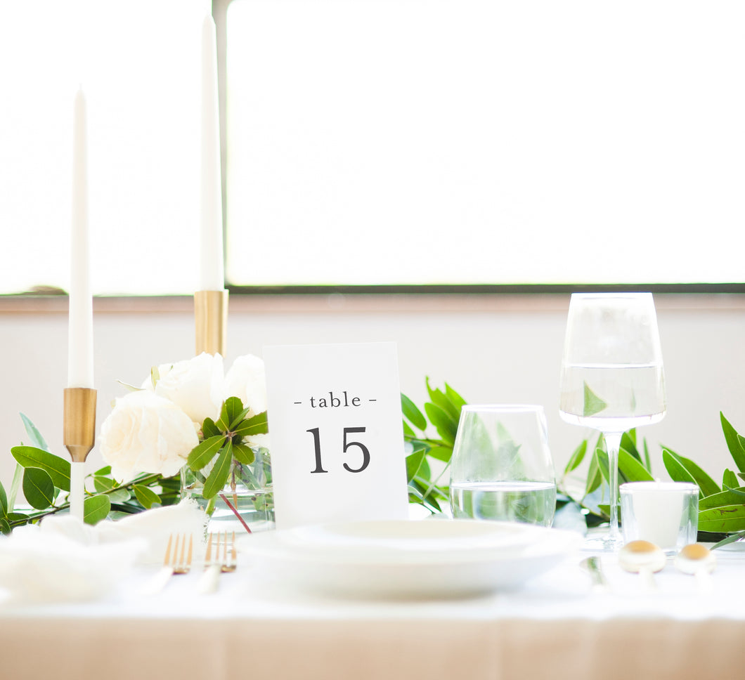 Lux Bold Type Wedding Table Number