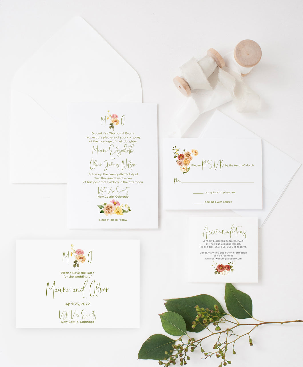 Wildflower Wedding Invitation Suite