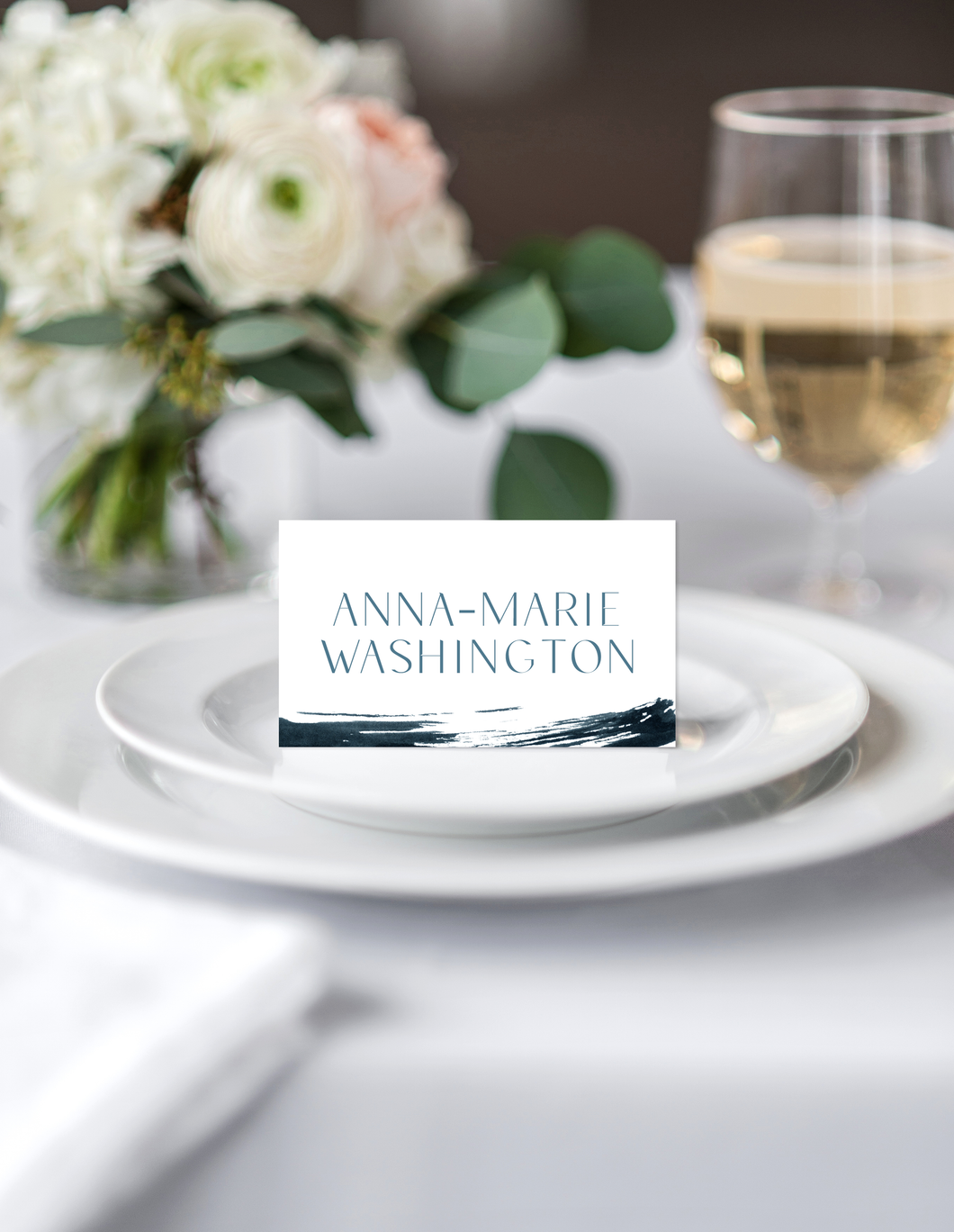 Elegant Navy Blue Wedding Place Cards