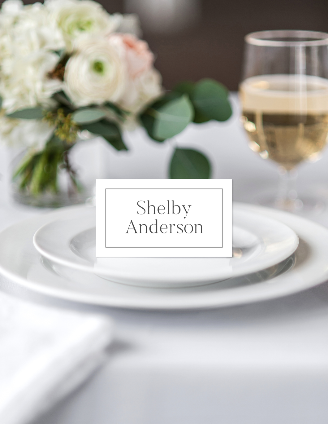 Classic Black and White Wedding Place Cards
