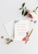 Load image into Gallery viewer, Pink and Blue Modern Wedding Invitation Suite
