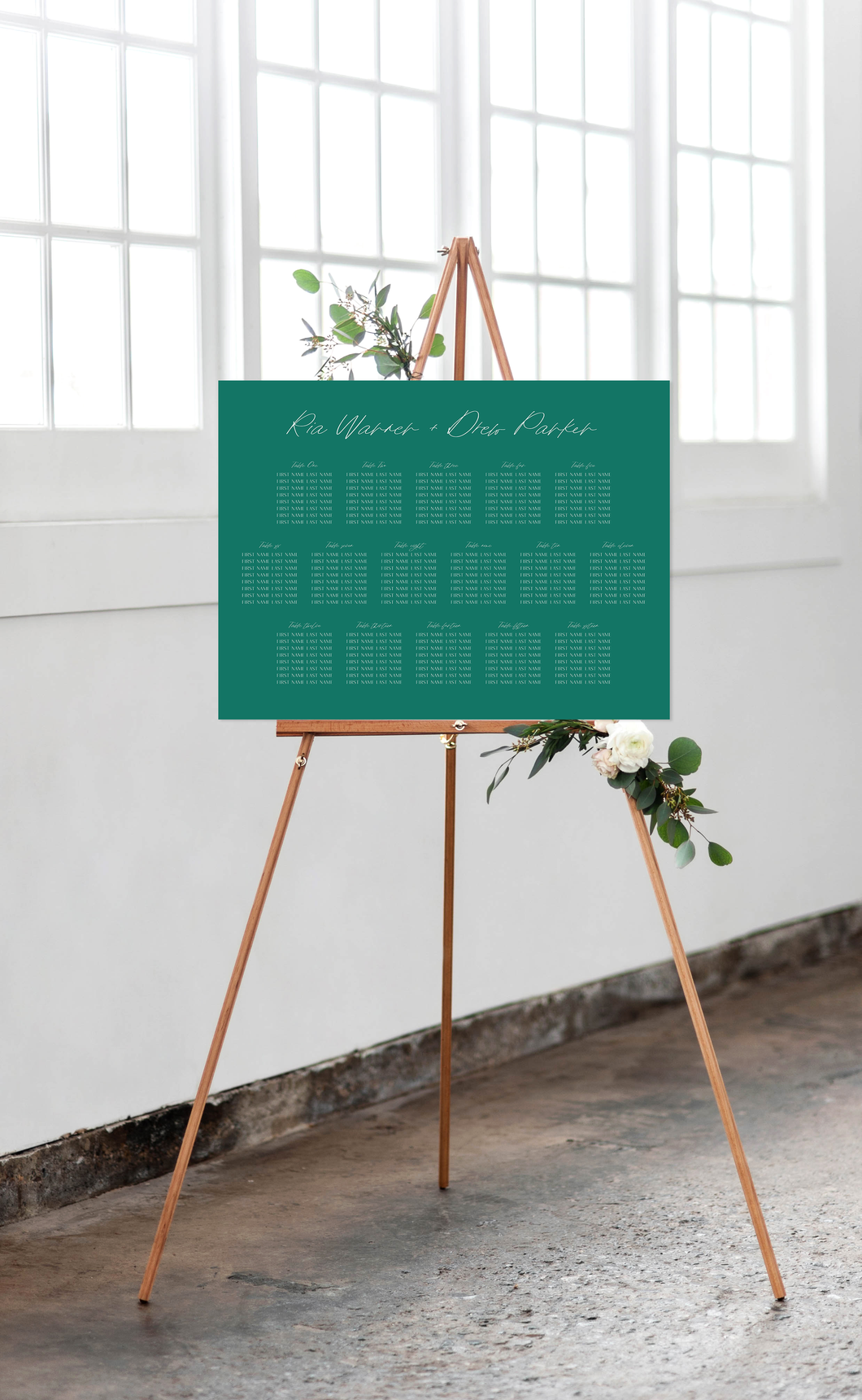 Elegant Emerald Wedding Seating Chart