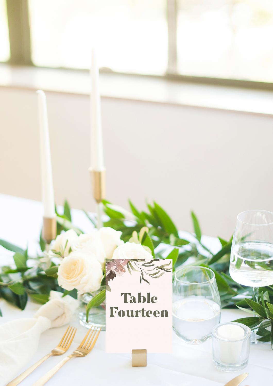 Pink Paradise Wedding Table Numbers