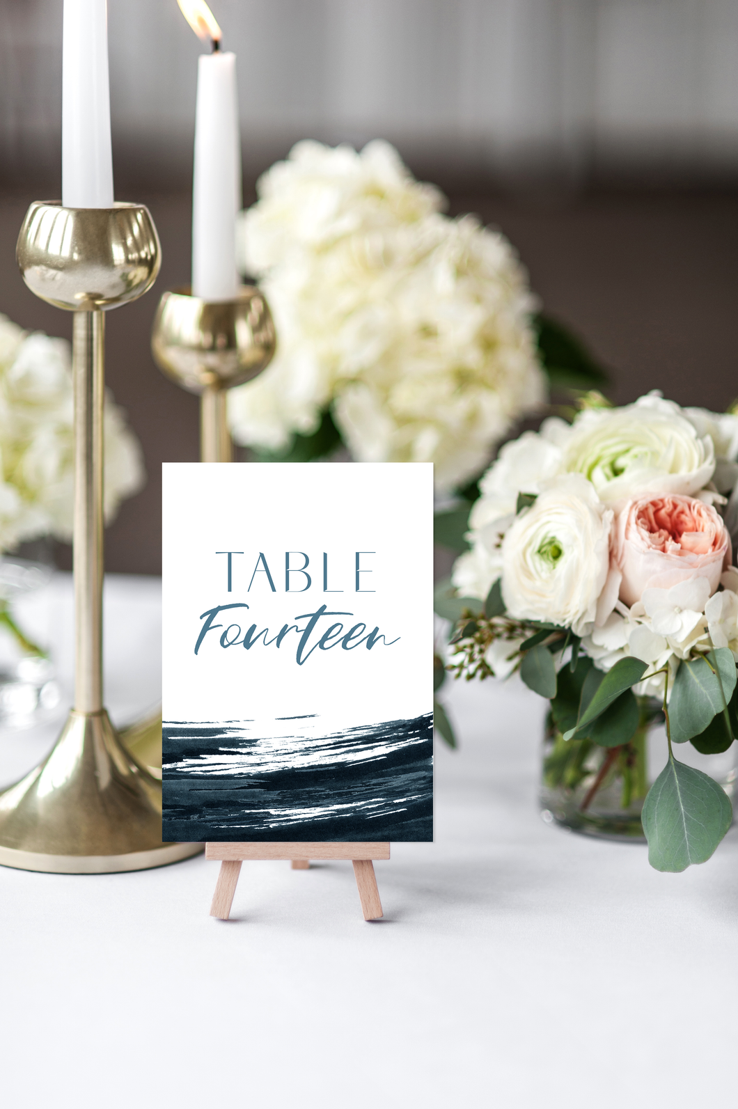 Elegant Navy Blue Wedding Table Numbers