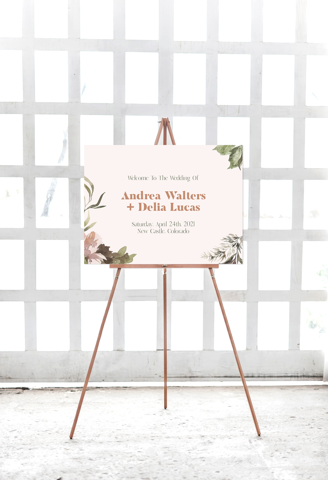 Pink Paradise Wedding Welcome Sign
