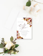 Load image into Gallery viewer, Burgundy Floral Fall Wedding Invitation Suite
