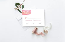 Load image into Gallery viewer, Pink Watercolor Wedding Invitation Suite
