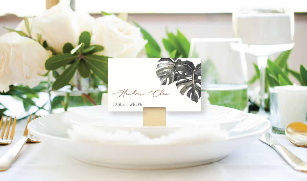 Terracotta Tropical Wedding Place Cards