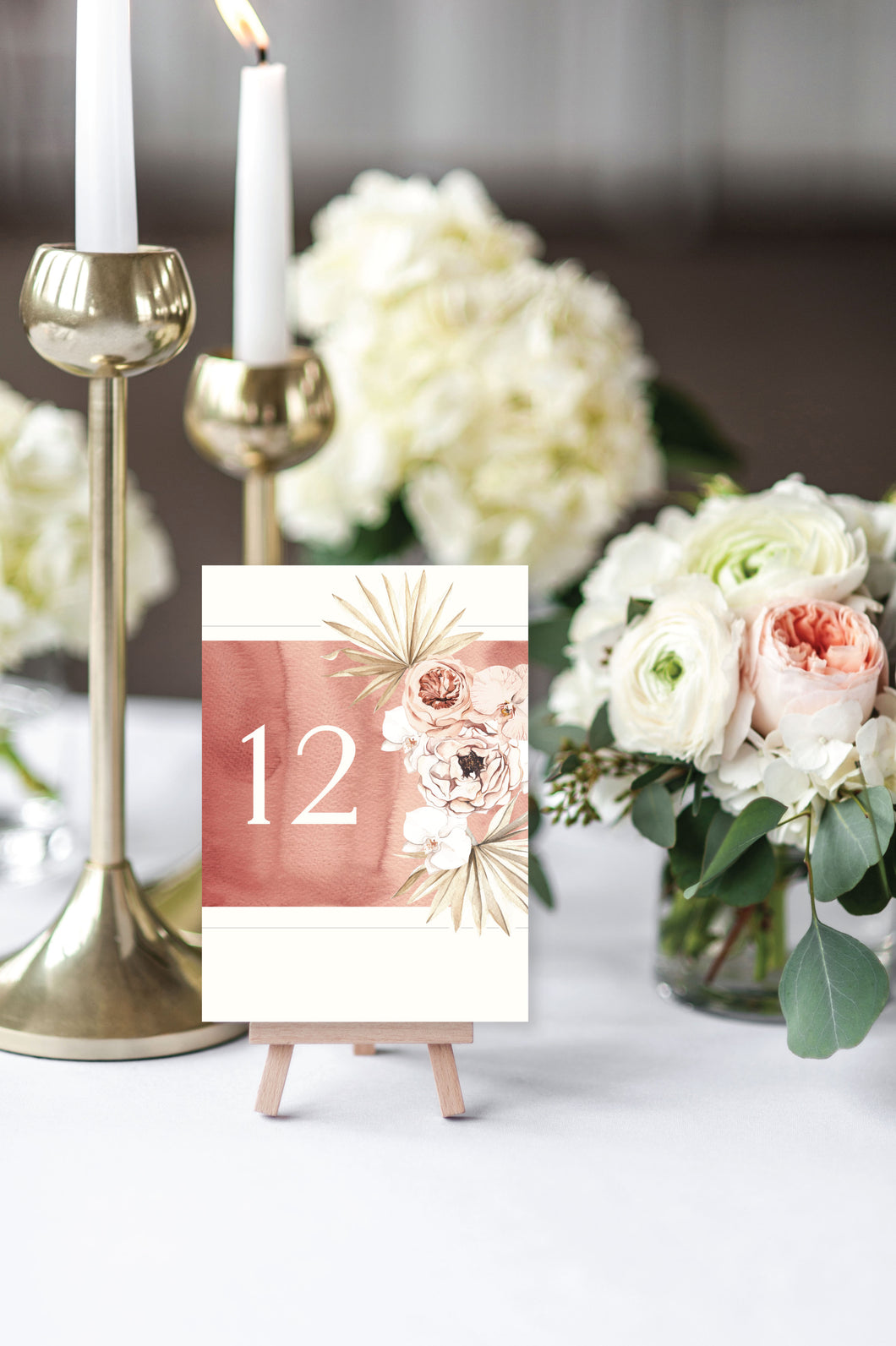 Terracotta Tropical Wedding Table Numbers