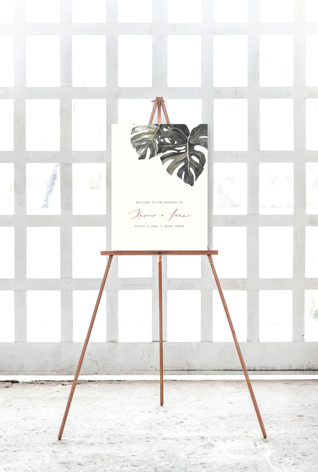 Terracotta Tropical Wedding Welcome Sign