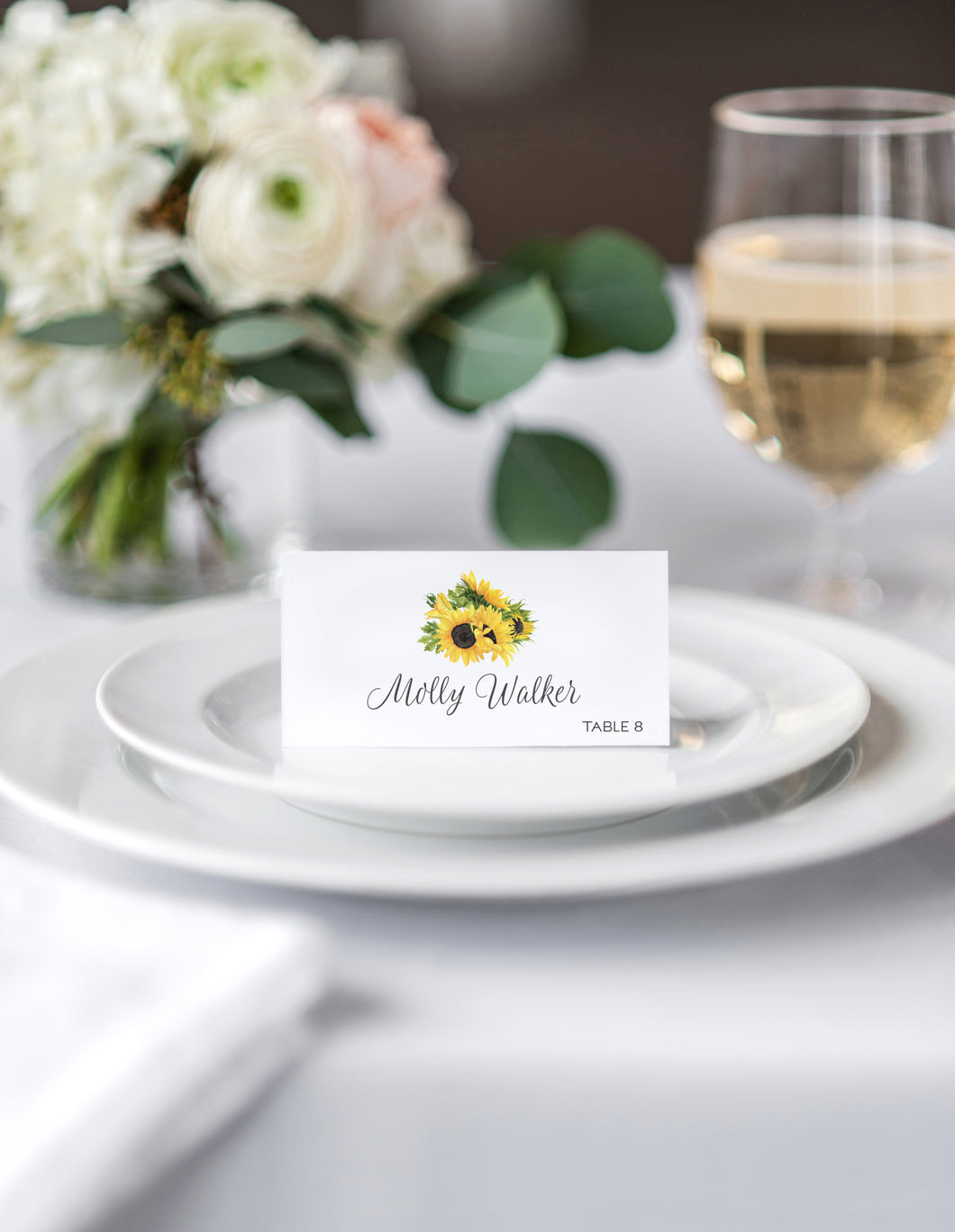 Sunflower Dreams Wedding Place Cards
