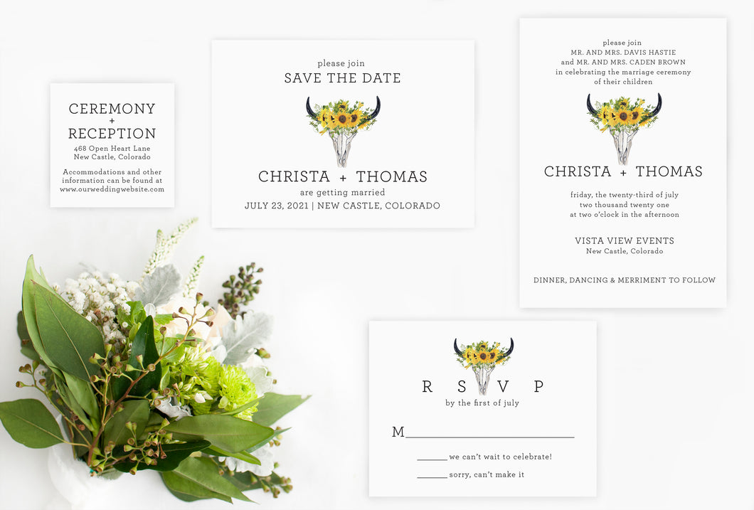 Country Chic Wedding Invitation Suite