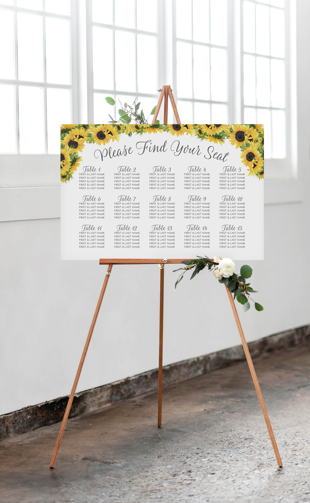 Sunflower Dreams Wedding Seating Chart