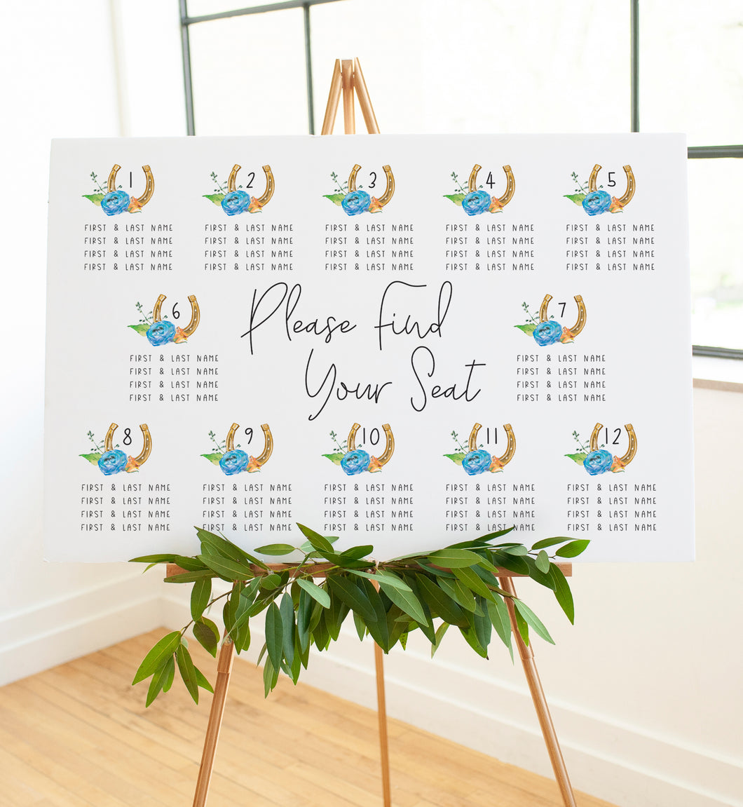 Country Floral Wedding Seating Chart