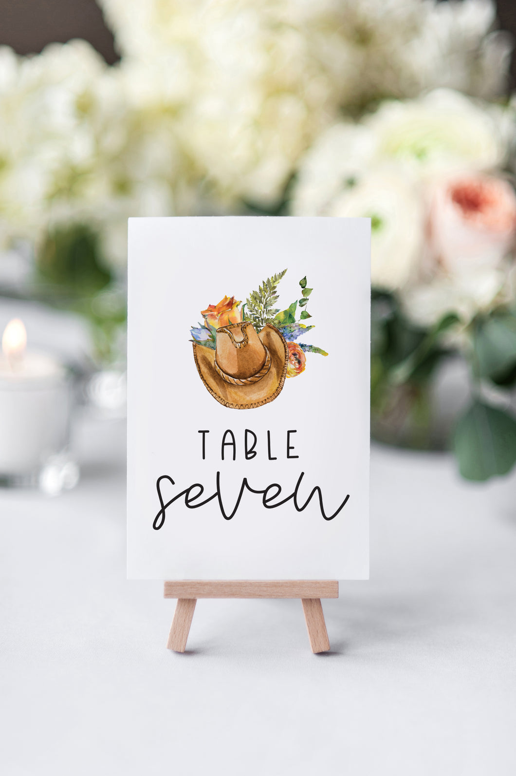 Sweet Country Floral Wedding Table Numbers