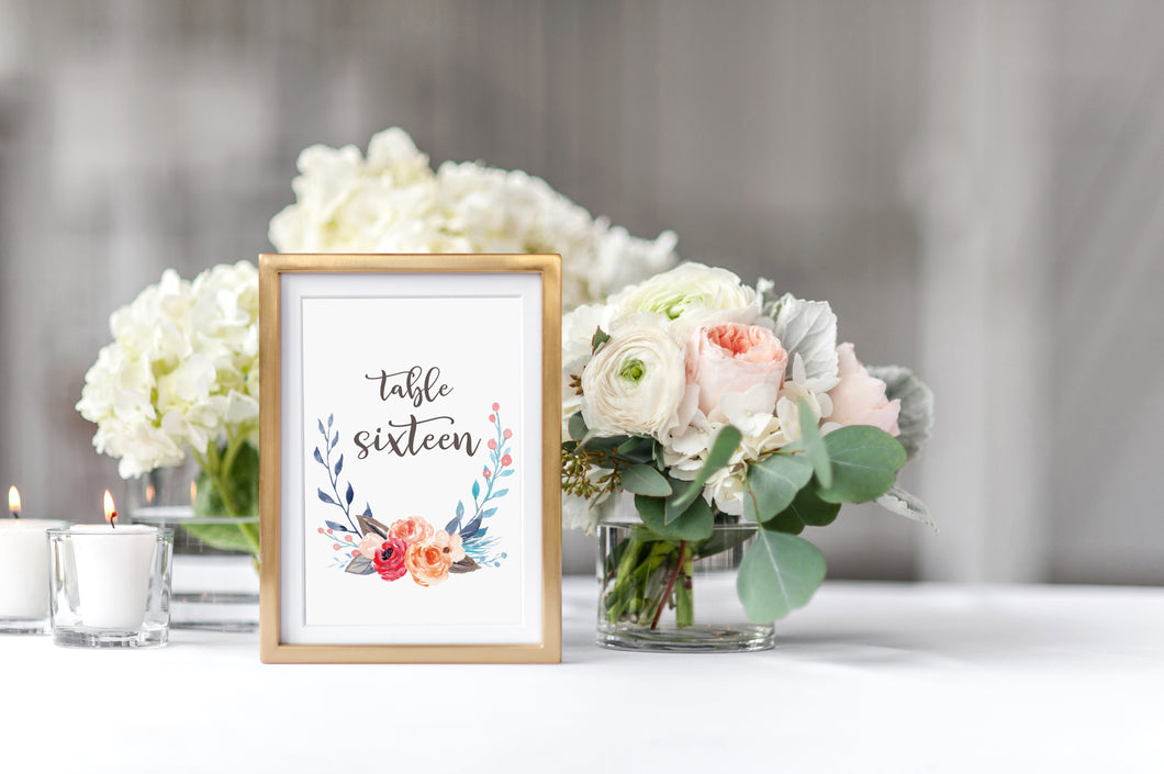 Sweet Summer Time Wedding Table Numbers