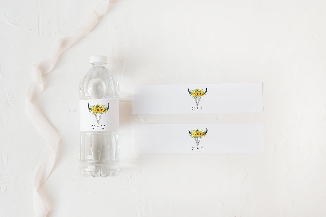 Country Chic Wedding Water Bottle Labels