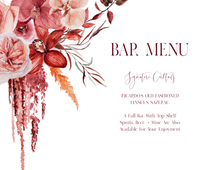 Load image into Gallery viewer, Romantic Pink and Maroon Floral Wedding Bar Menu
