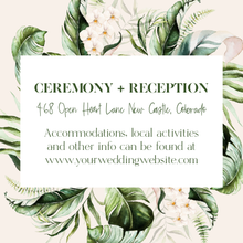 Load image into Gallery viewer, Blush Tropical Leaf Wedding Invitation Suite
