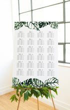 Load image into Gallery viewer, Beautiful Tropical Leaf Wedding Seating Chart
