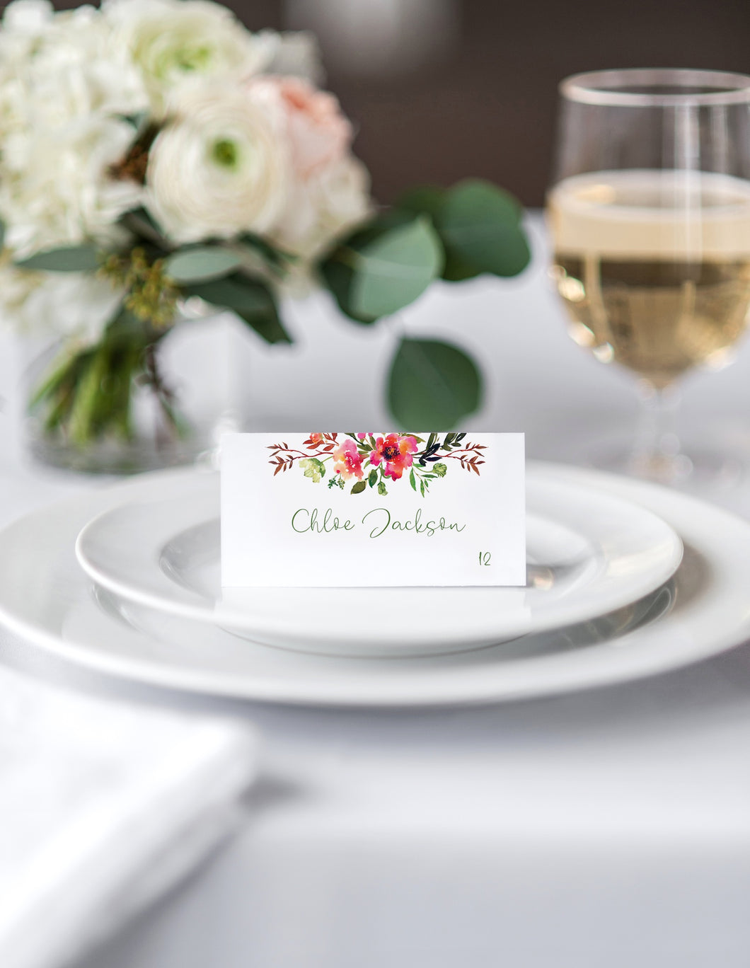 Spring Watercolor Wedding Place Cards
