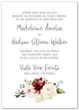 Load image into Gallery viewer, Romantic Maroon Floral Wedding Invitation Suite
