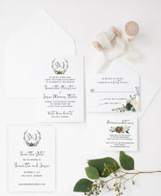 Load image into Gallery viewer, Classic Sage and Blush Wedding Invitation Suite
