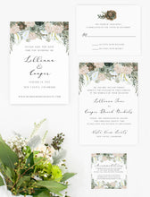 Load image into Gallery viewer, Romantic Blush and Sage Floral Wedding Invitation Suite
