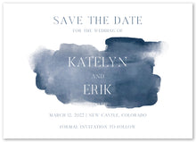 Load image into Gallery viewer, Navy Watercolor Wedding Invitation Suite
